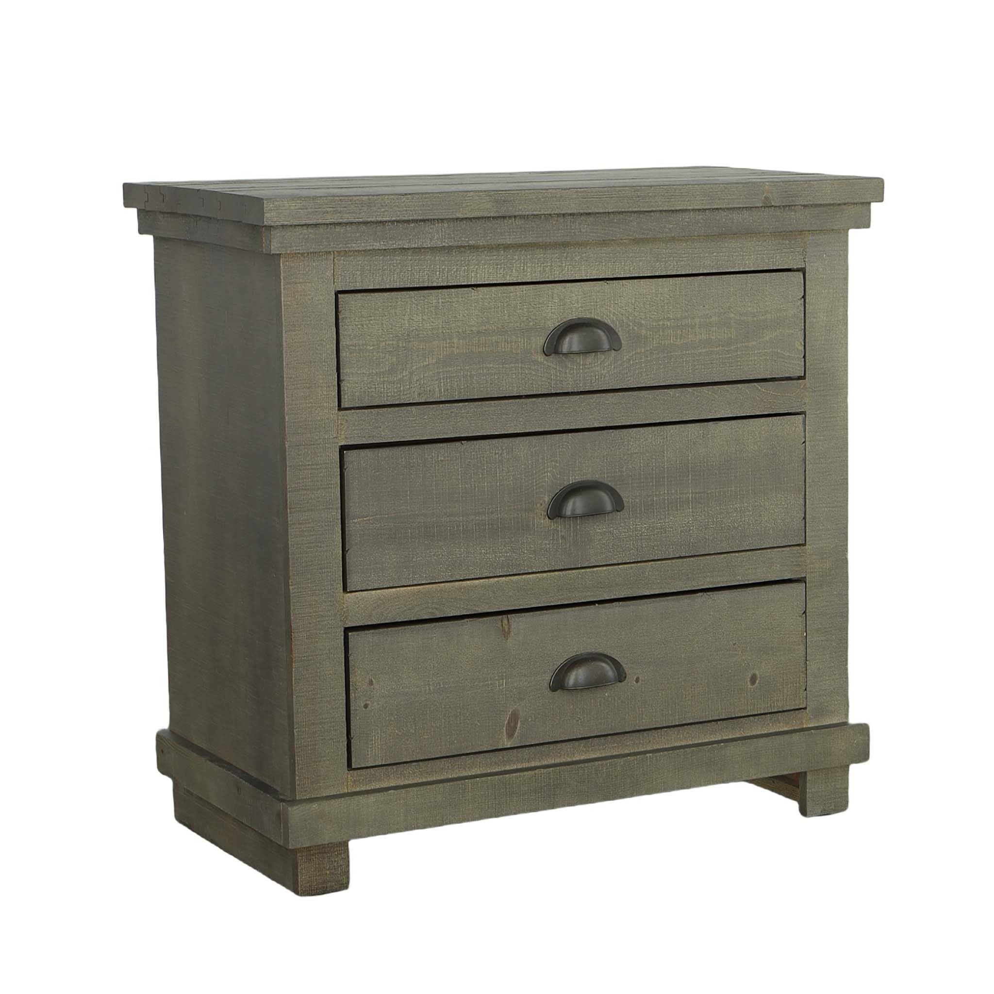 Progressive Furniture Willow Nightstand, Distressed Dark Gray